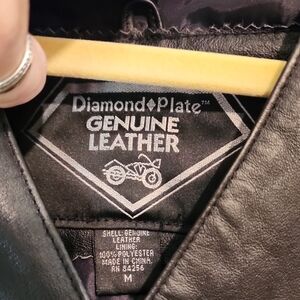 Diamond Plate Black Leather Vest